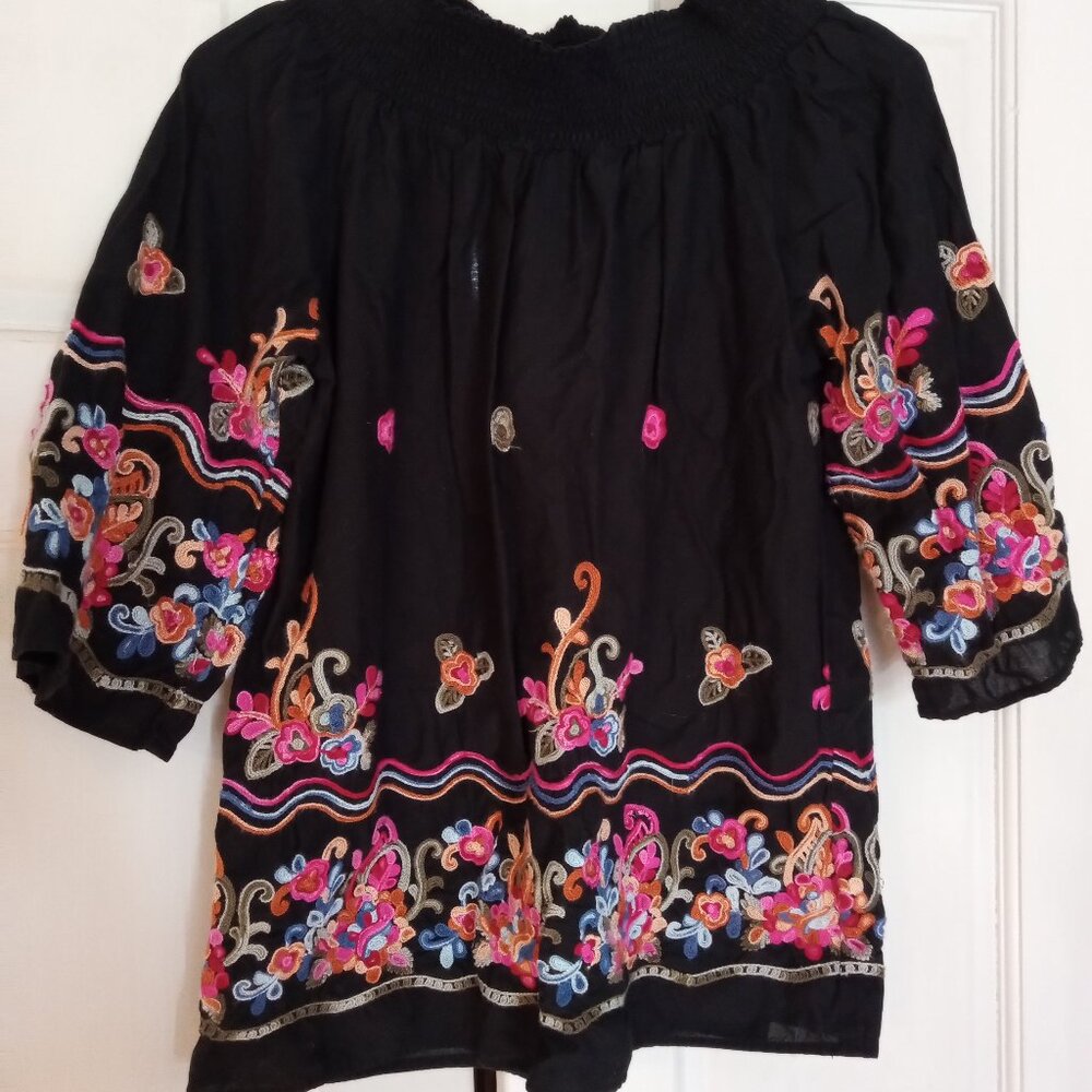Embroidered Off-Shoulder Top